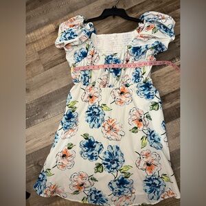 Abercrombie Kids Floral Dress in Blue and Orange Sz 17/18 EUC
